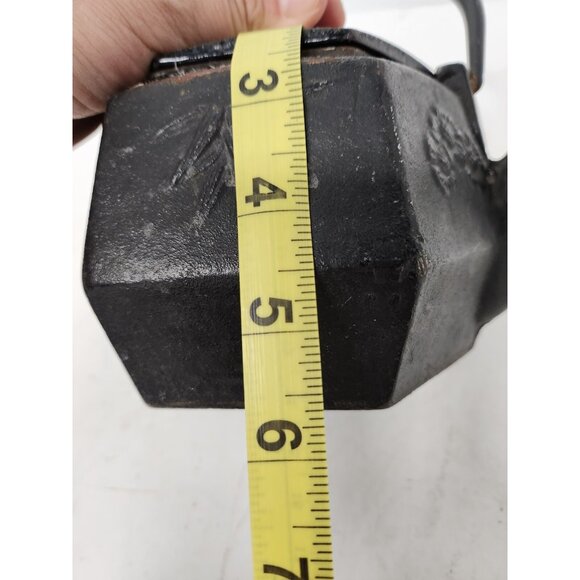 Vintage Japanese Asian Black Cast Iron Etched Hexagon Teapot Tea Kettle Lidded - Picture 10 of 10